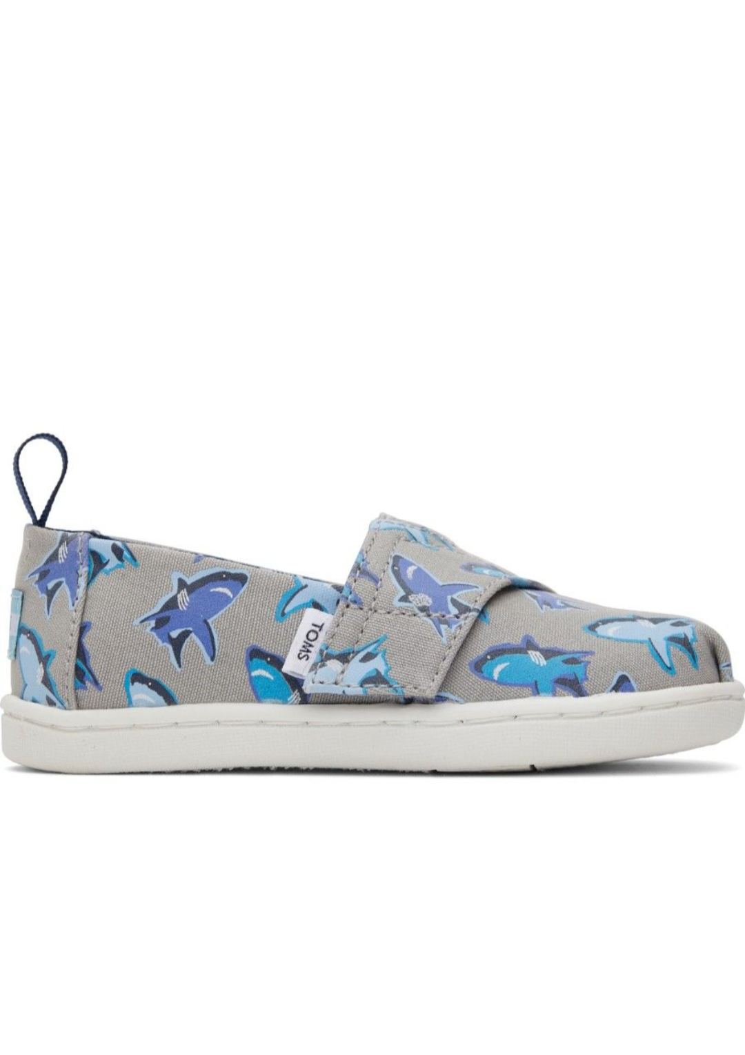 Toms Alpargata Υφάσματινες Βρεφικές Εσπαντρίγιες σε Γκρί Χρώμα Με Καρχαρίες