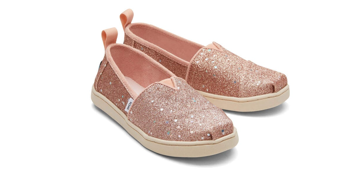 Toms Alpargata Υφάσματινες Εσπαντρίγιες με Glitter σε Ροζ Χρώμα