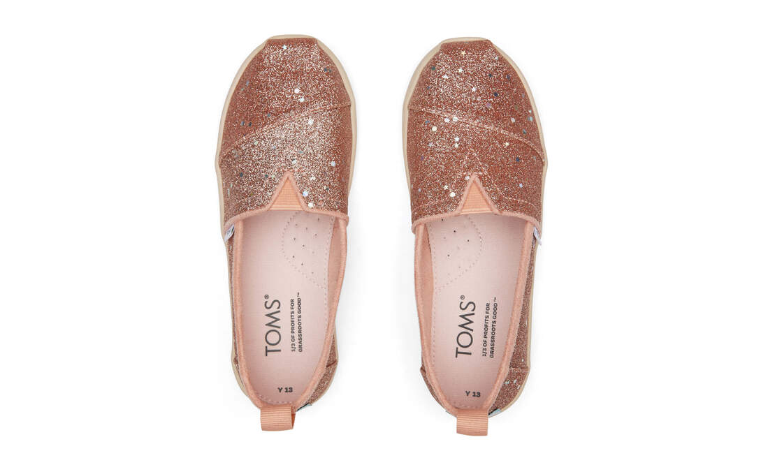 Toms Alpargata Υφάσματινες Εσπαντρίγιες με Glitter σε Ροζ Χρώμα