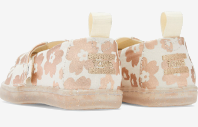 Toms Alpargata Υφάσματινες Βρεφικές Εσπαντρίγιες σε Μπεζ Χρώμα με Μεταλλικά Σχέδια