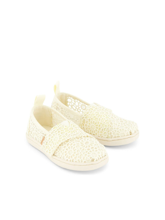 Toms Alpargata Υφασμάτινες Βρεφικές Εσπαντρίγιες Μπεζ δαντέλλα