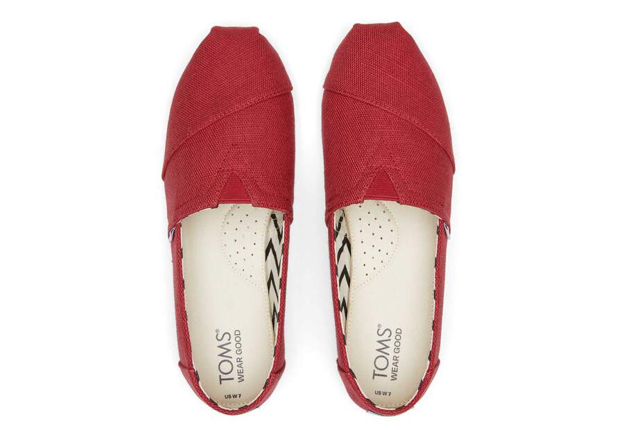 Toms Alpargata Υφάσματινες Παιδικές Εσπαντρίγιες σε Κόκκινο Χρώμα