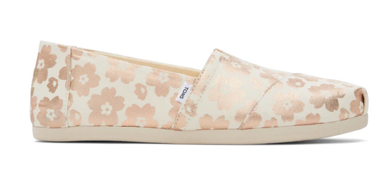 Toms Alpargata Υφάσματινες Παιδικές Εσπαντρίγιες Μπεζ Ροζ χρυσό
