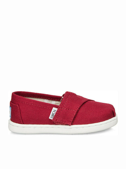 Toms Alpargata Υφάσματινες Βρεφικές Εσπαντρίγιες σε Κόκκινο Χρώμα