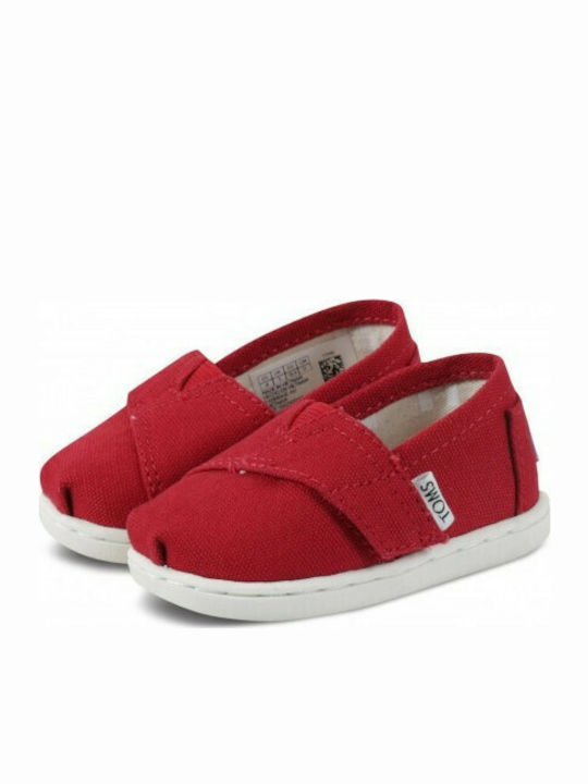 Toms Alpargata Υφάσματινες Βρεφικές Εσπαντρίγιες σε Κόκκινο Χρώμα