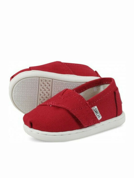 Toms Alpargata Υφάσματινες Βρεφικές Εσπαντρίγιες σε Κόκκινο Χρώμα