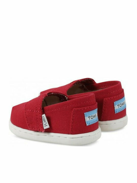 Toms Alpargata Υφάσματινες Βρεφικές Εσπαντρίγιες σε Κόκκινο Χρώμα