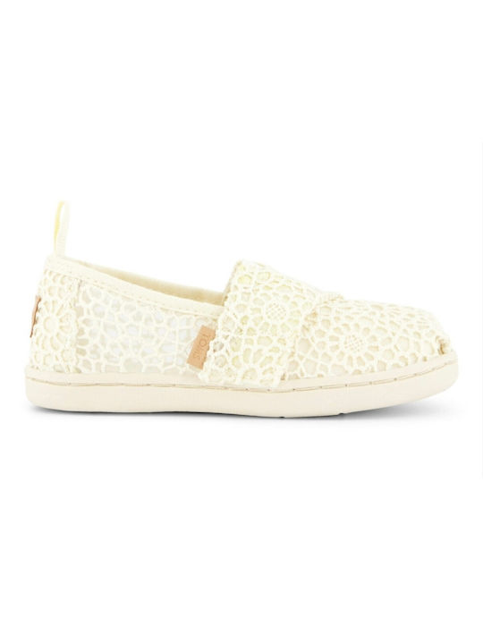 Toms Alpargata Υφασμάτινες Βρεφικές Εσπαντρίγιες Μπεζ δαντέλλα