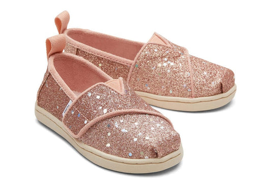 Toms Alpargata Υφάσματινες Βρεφικές Εσπαντρίγιες με Glitter σε Ροζ Χρώμα