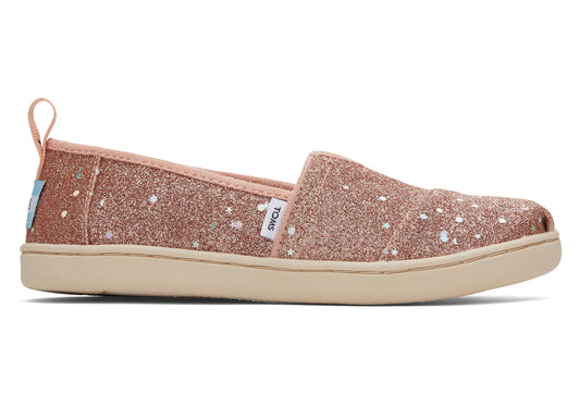 Toms Alpargata Υφάσματινες Εσπαντρίγιες με Glitter σε Ροζ Χρώμα