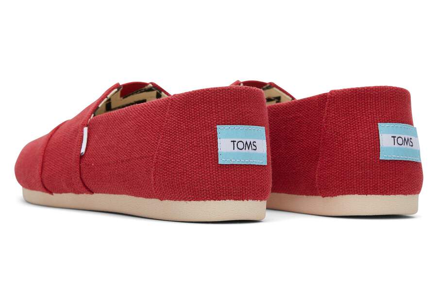 Toms Alpargata Υφάσματινες Παιδικές Εσπαντρίγιες σε Κόκκινο Χρώμα