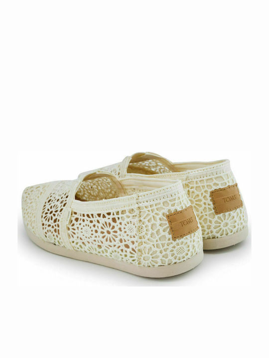 Toms Alpargata Υφασμάτινες Παιδικές Εσπαντρίγιες Μπεζ δαντέλλα