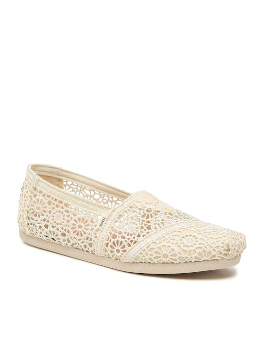 Toms Alpargata Υφασμάτινες Παιδικές Εσπαντρίγιες Μπεζ δαντέλλα